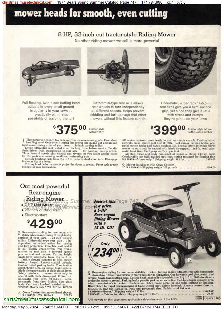 1974 Sears Spring Summer Catalog, Page 747