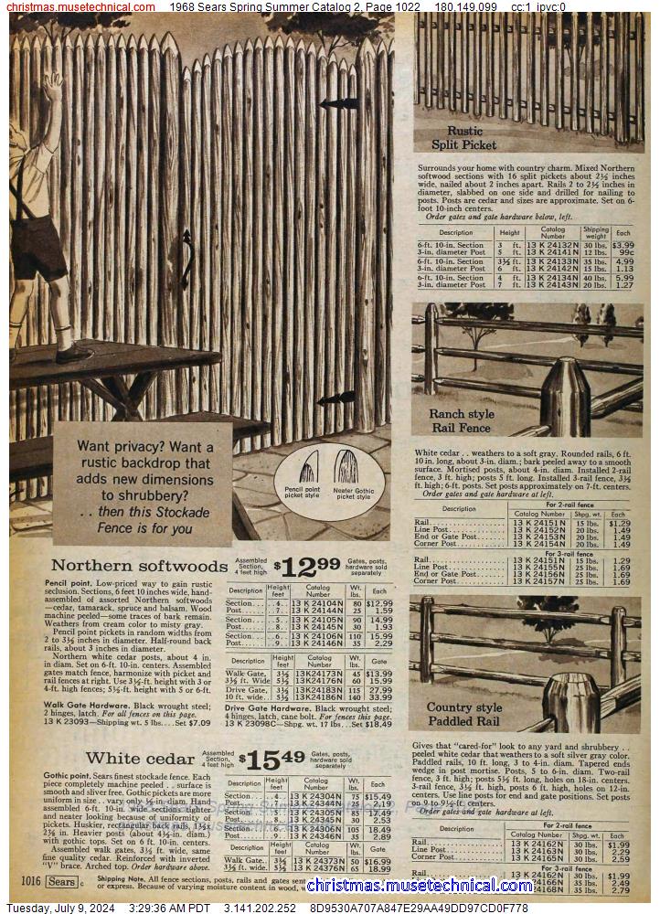 1968 Sears Spring Summer Catalog 2, Page 1022