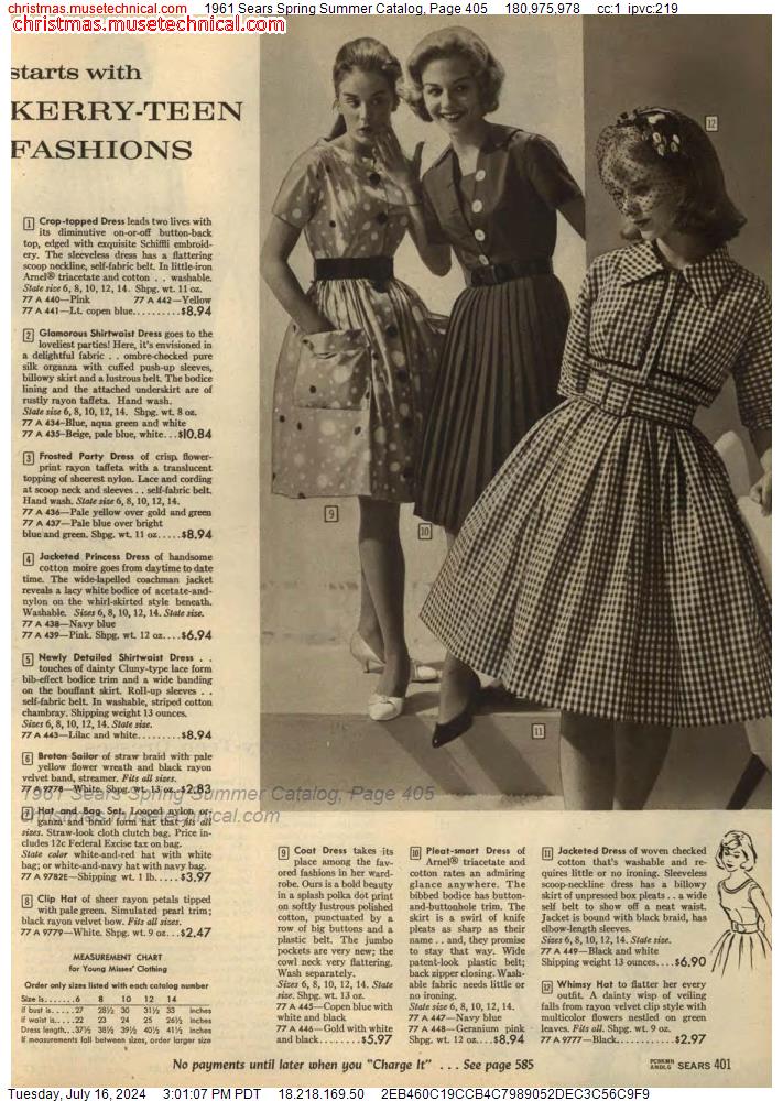 1961 Sears Spring Summer Catalog, Page 405
