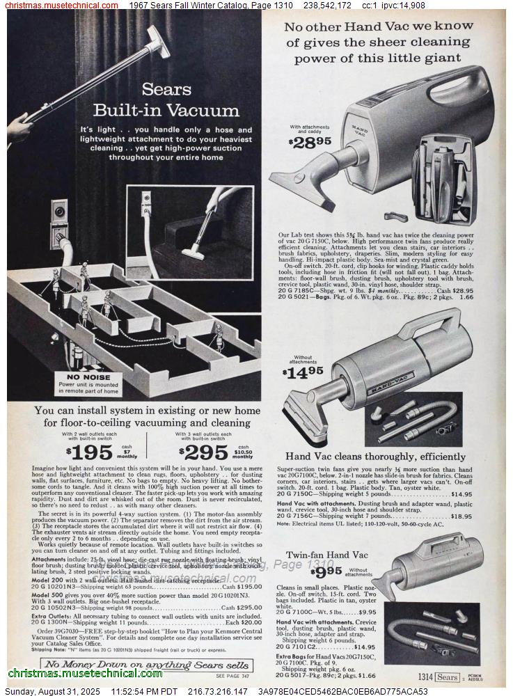 1967 Sears Fall Winter Catalog, Page 1310
