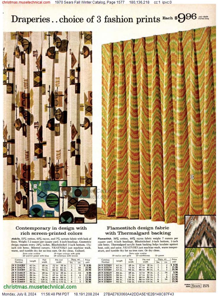 1970 Sears Fall Winter Catalog, Page 1577