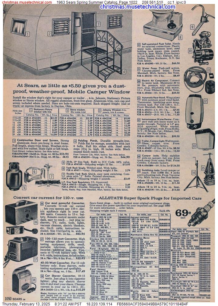 1963 Sears Spring Summer Catalog, Page 1022