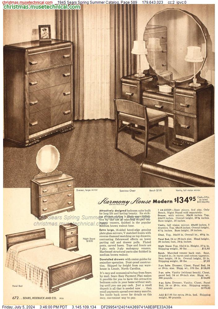 1945 Sears Spring Summer Catalog, Page 589