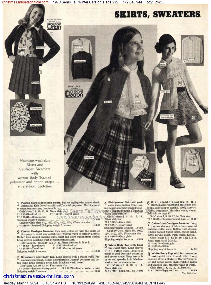 1973 Sears Fall Winter Catalog, Page 332