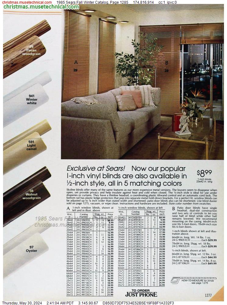 1985 Sears Fall Winter Catalog, Page 1285