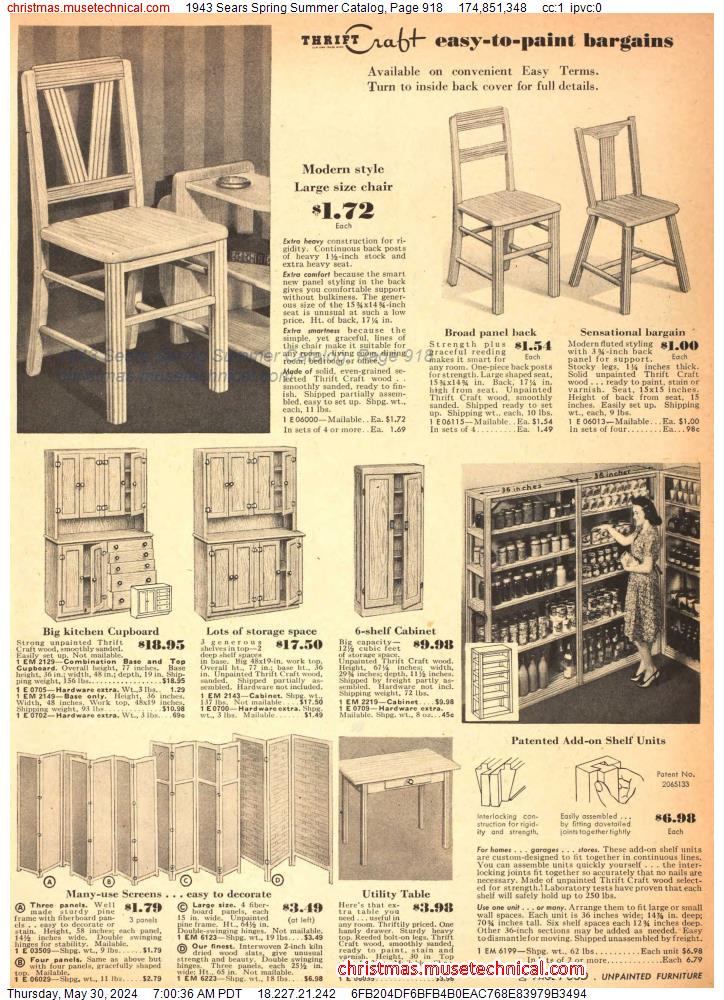 1943 Sears Spring Summer Catalog, Page 918