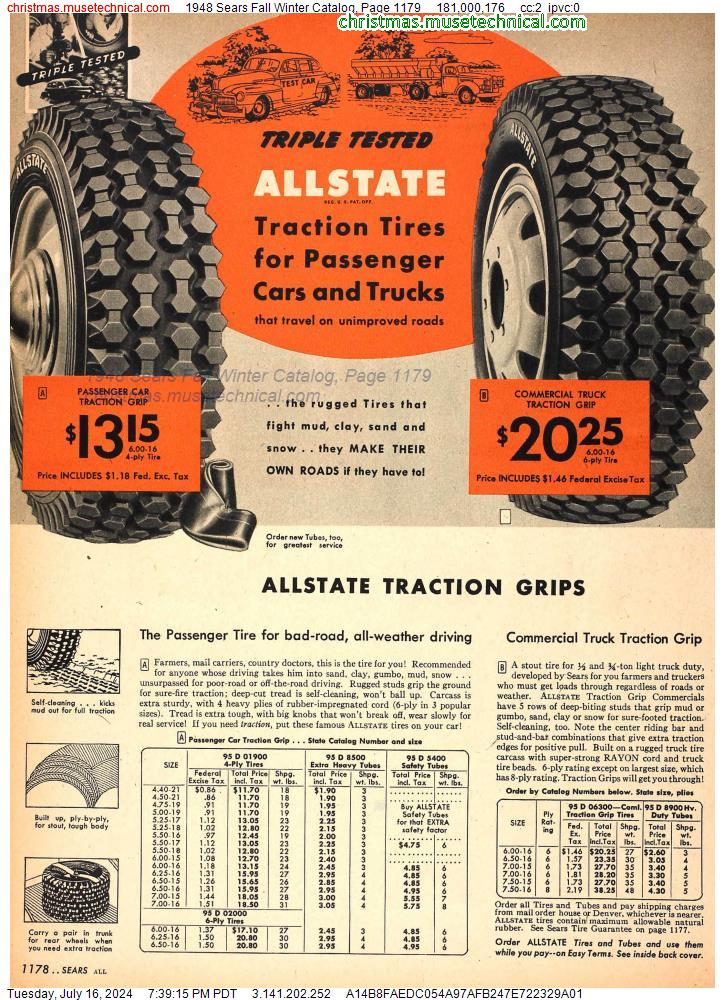 1948 Sears Fall Winter Catalog, Page 1179