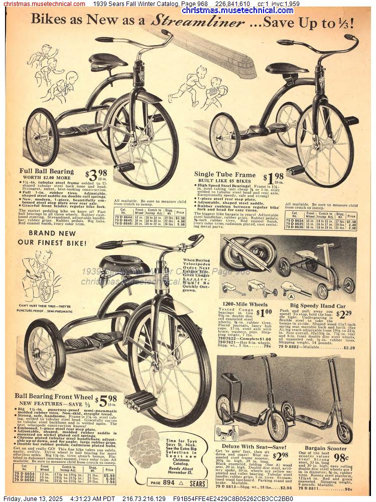 1939 Sears Fall Winter Catalog, Page 968