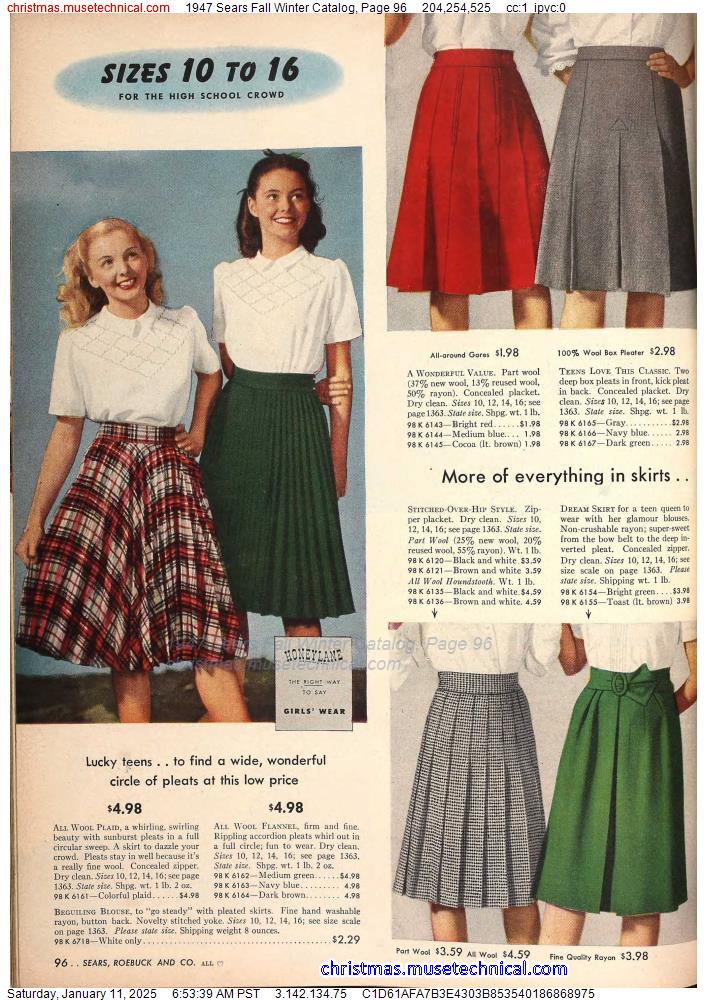 1947 Sears Fall Winter Catalog, Page 96