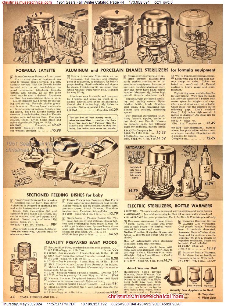 1951 Sears Fall Winter Catalog, Page 44