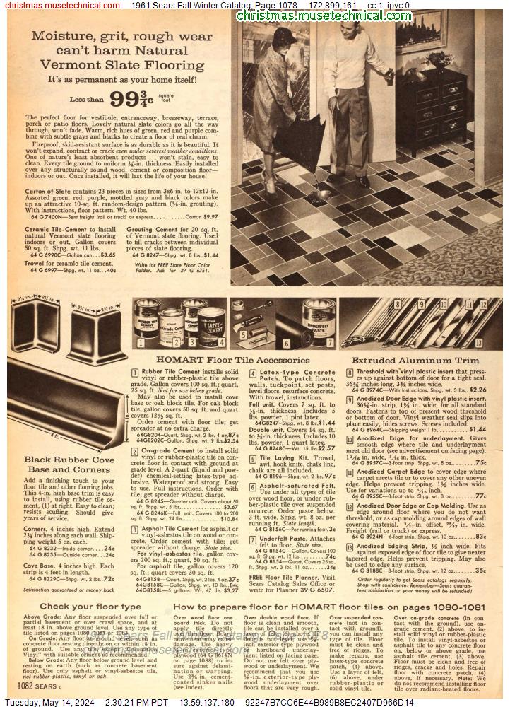 1961 Sears Fall Winter Catalog, Page 1078