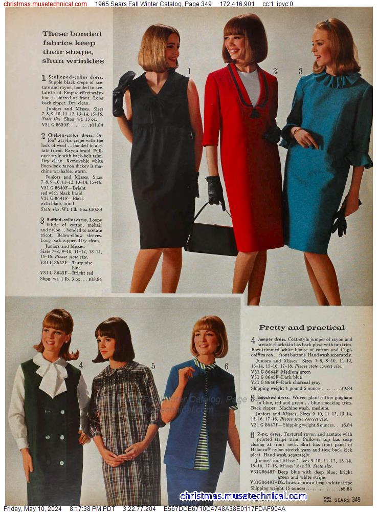 1965 Sears Fall Winter Catalog, Page 349