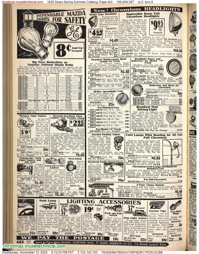 1930 Sears Spring Summer Catalog, Page 424