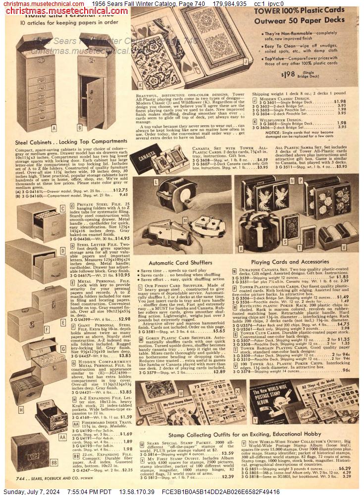 1956 Sears Fall Winter Catalog, Page 740