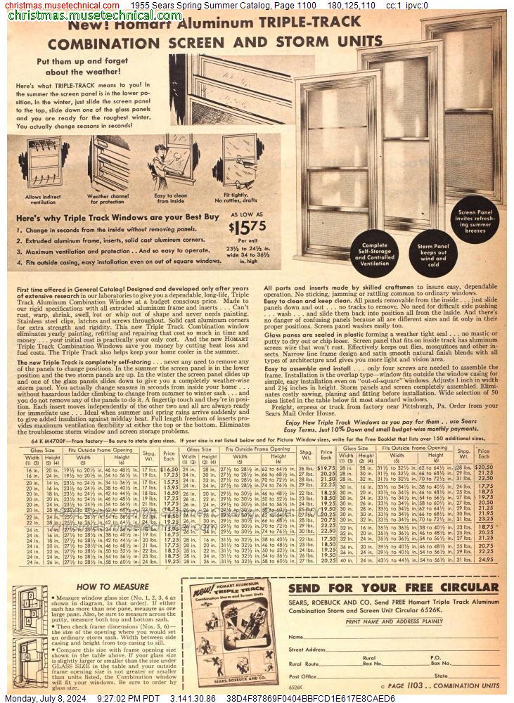 1955 Sears Spring Summer Catalog, Page 1100