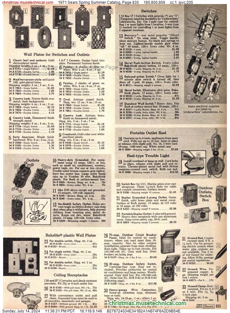 1971 Sears Spring Summer Catalog, Page 835