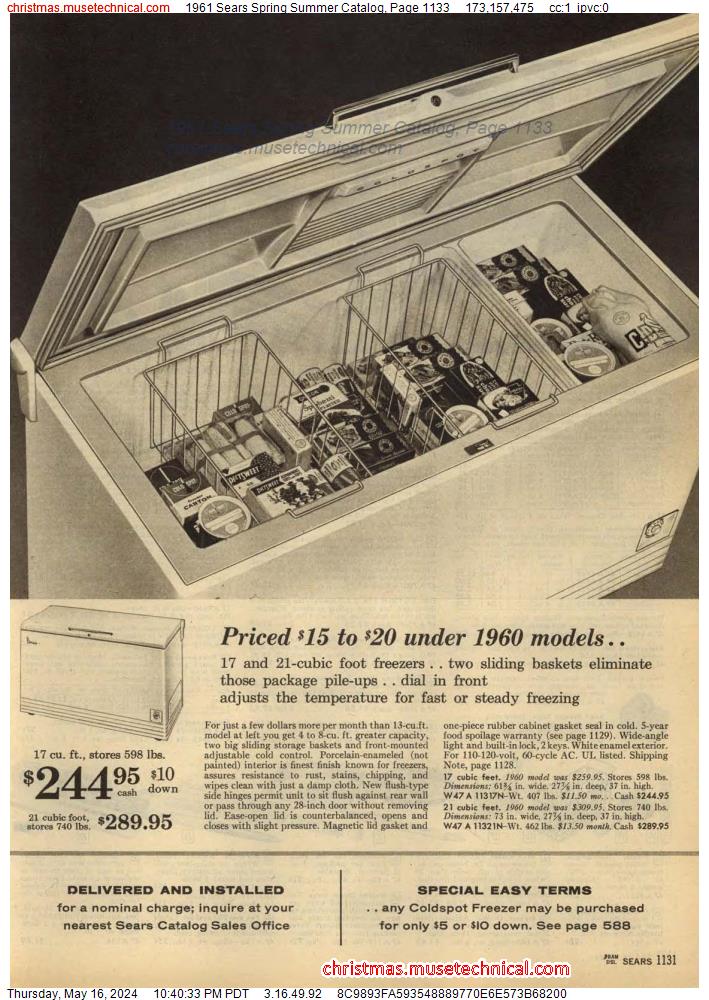 1961 Sears Spring Summer Catalog, Page 1133