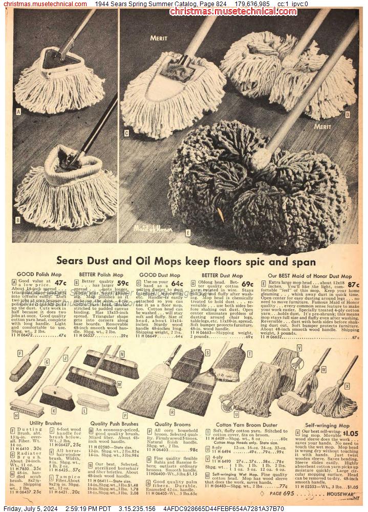 1944 Sears Spring Summer Catalog, Page 824