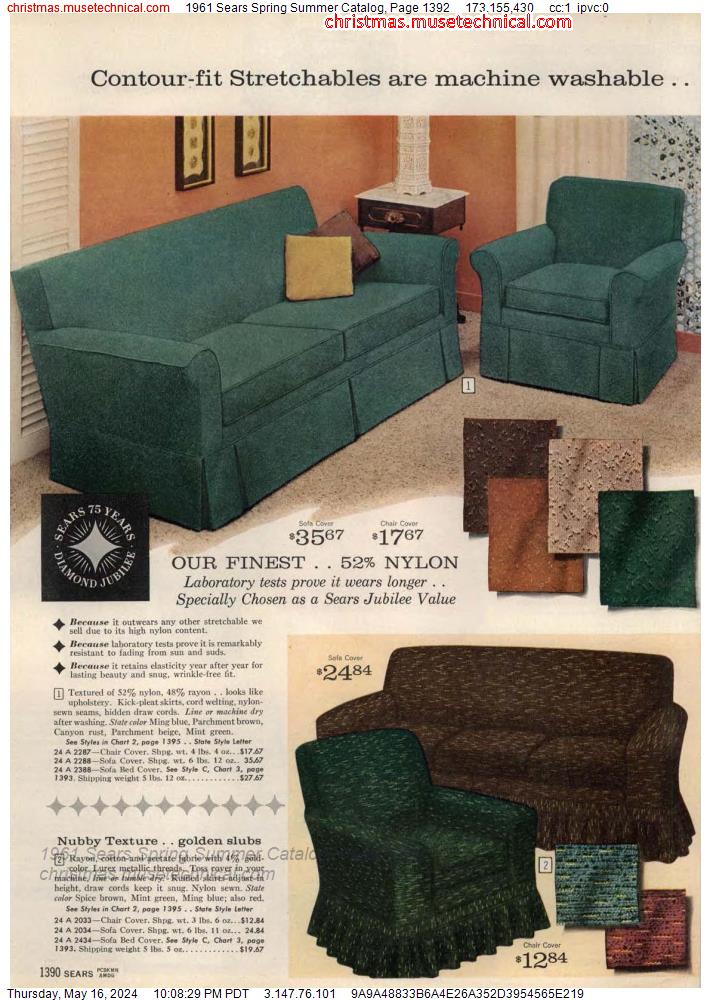 1961 Sears Spring Summer Catalog, Page 1392