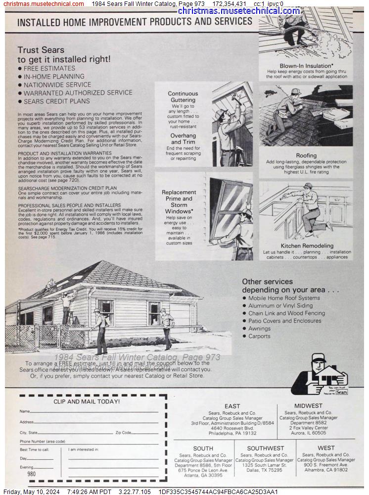 1984 Sears Fall Winter Catalog, Page 973