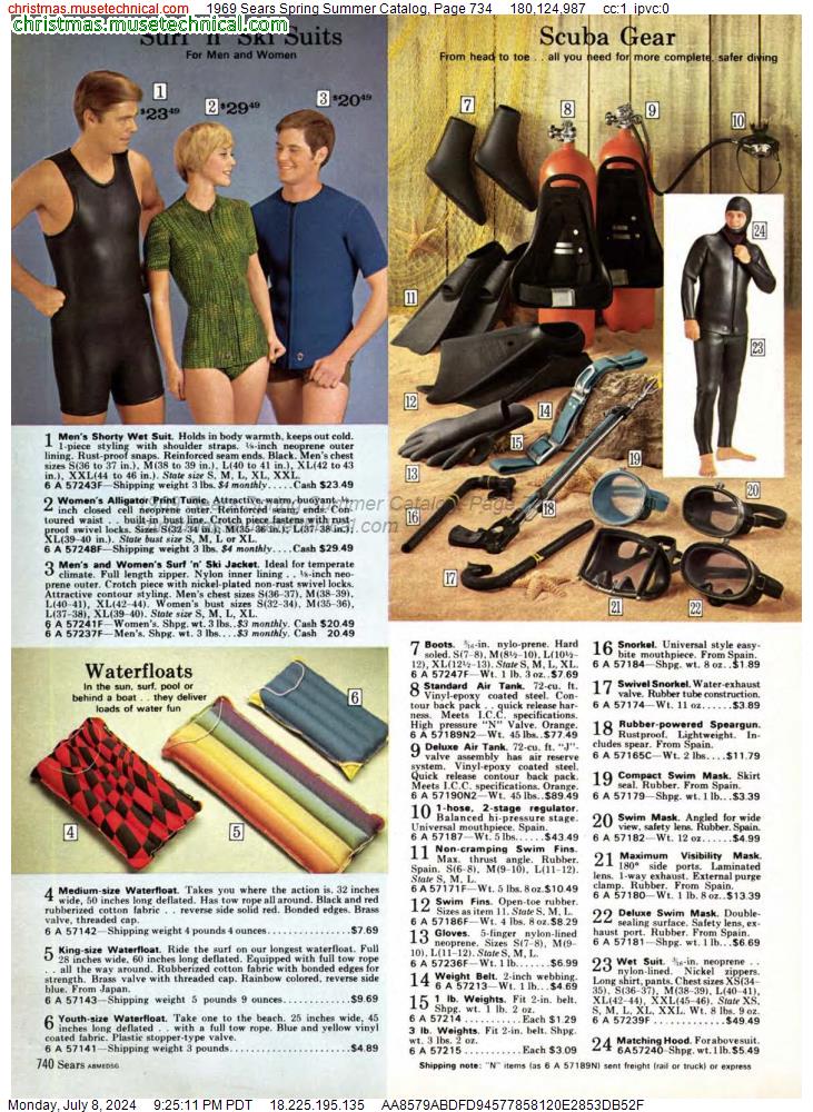 1969 Sears Spring Summer Catalog, Page 734