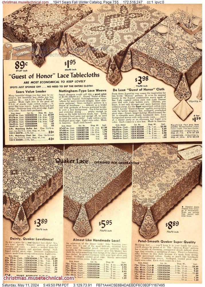 1941 Sears Fall Winter Catalog, Page 755
