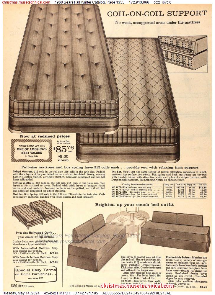 1960 Sears Fall Winter Catalog, Page 1355