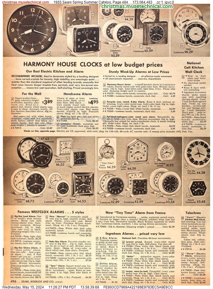 1955 Sears Spring Summer Catalog, Page 494