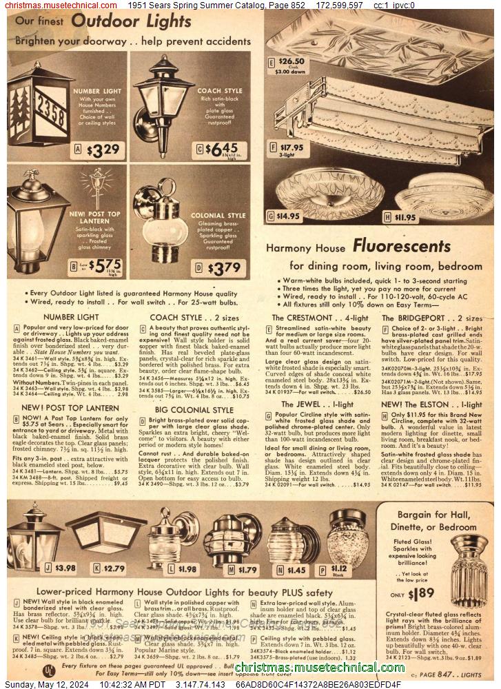 1951 Sears Spring Summer Catalog, Page 852