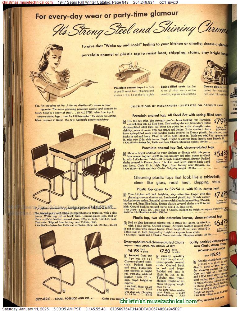 1947 Sears Fall Winter Catalog, Page 848