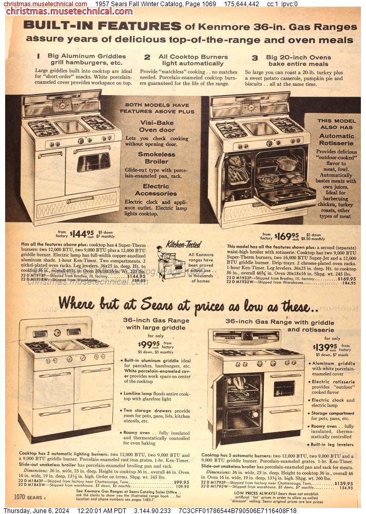 1957 Sears Fall Winter Catalog, Page 1069