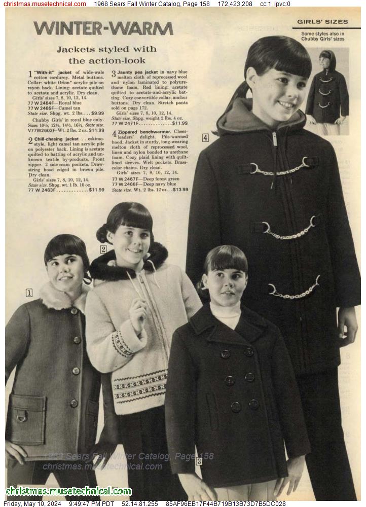 1968 Sears Fall Winter Catalog, Page 158