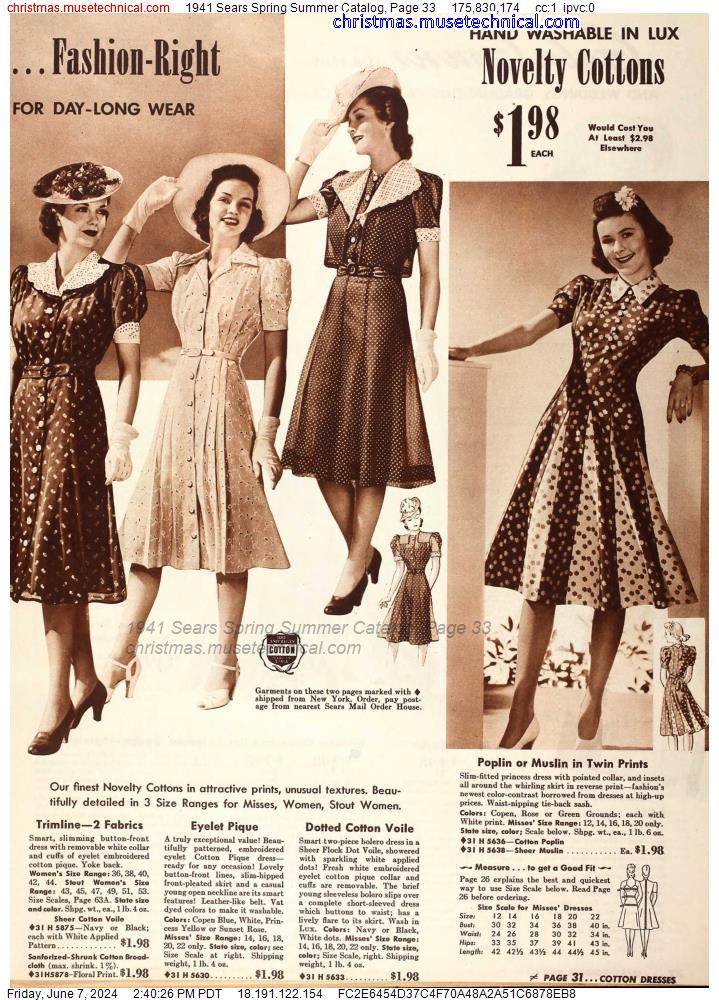 1941 Sears Spring Summer Catalog, Page 33