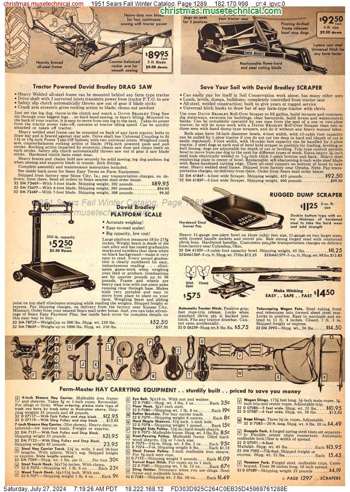 1951 Sears Fall Winter Catalog, Page 1289