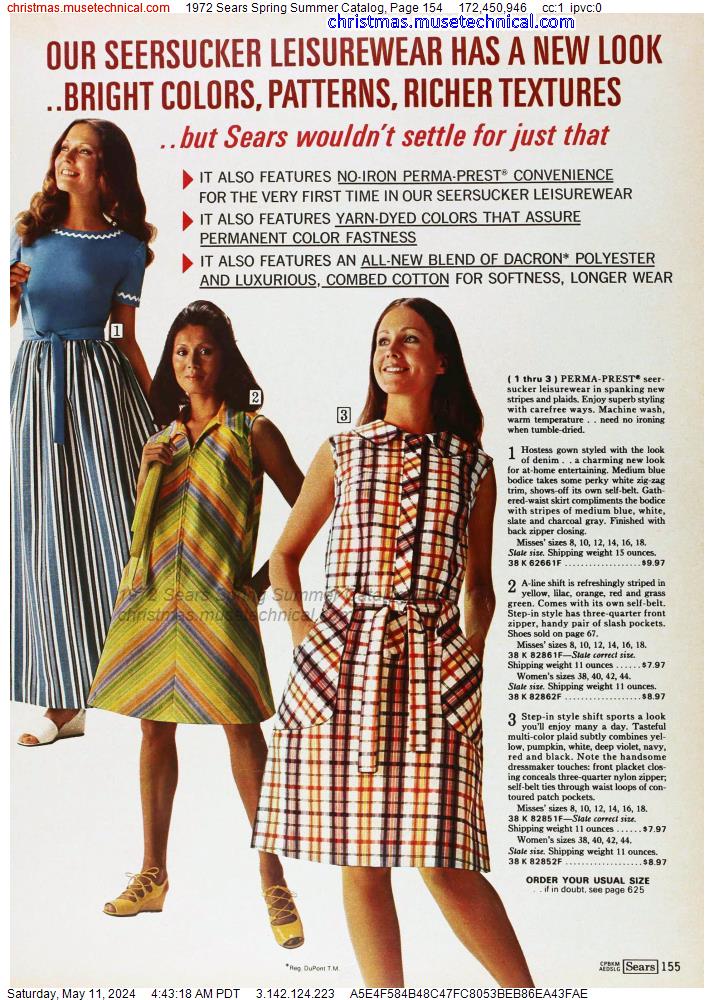 1972 Sears Spring Summer Catalog, Page 154