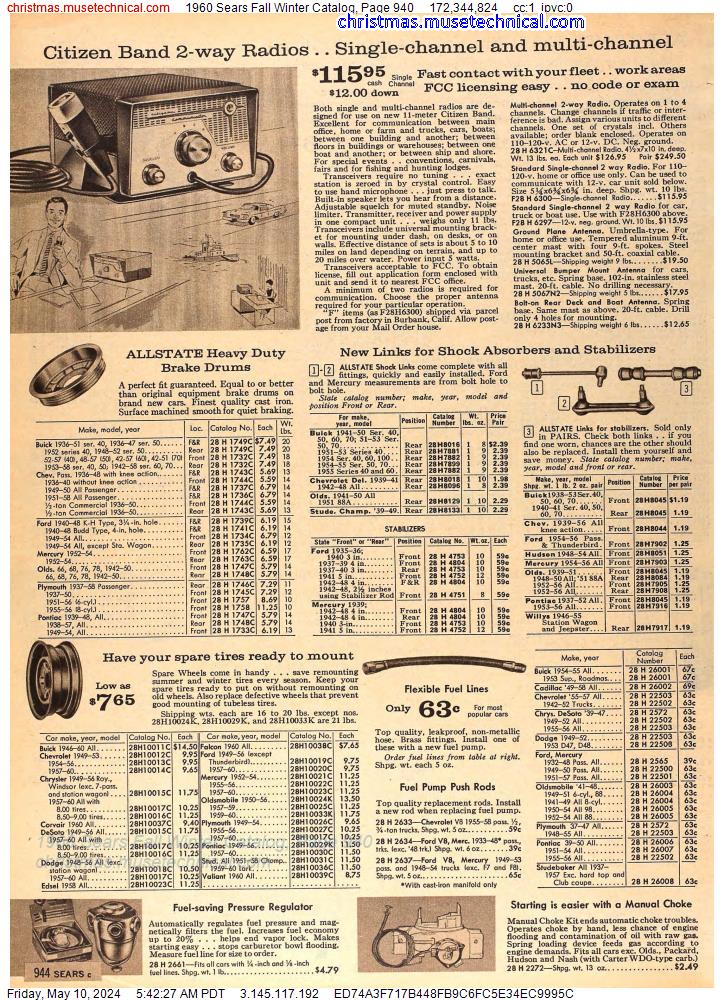 1960 Sears Fall Winter Catalog, Page 940