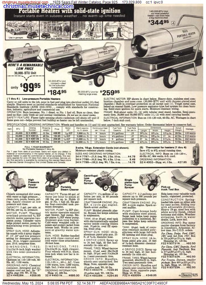 1976 Sears Fall Winter Catalog, Page 925