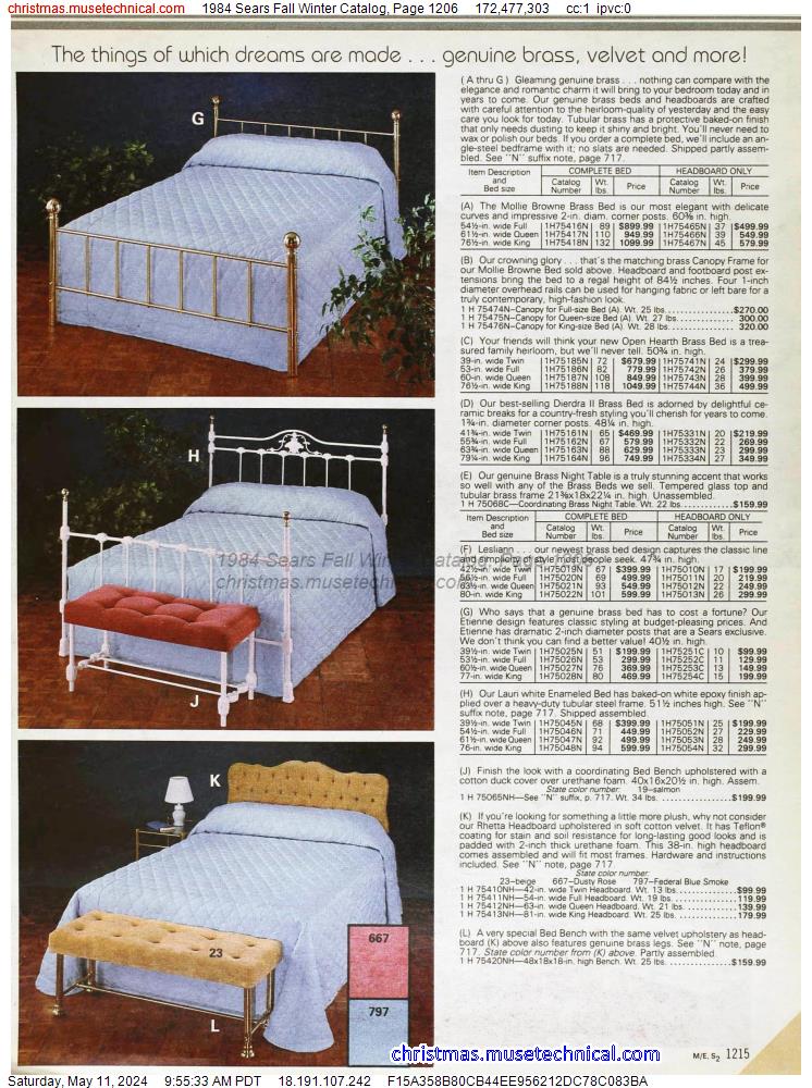 1984 Sears Fall Winter Catalog, Page 1206