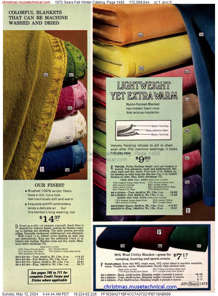 1972 Sears Fall Winter Catalog, Page 1485