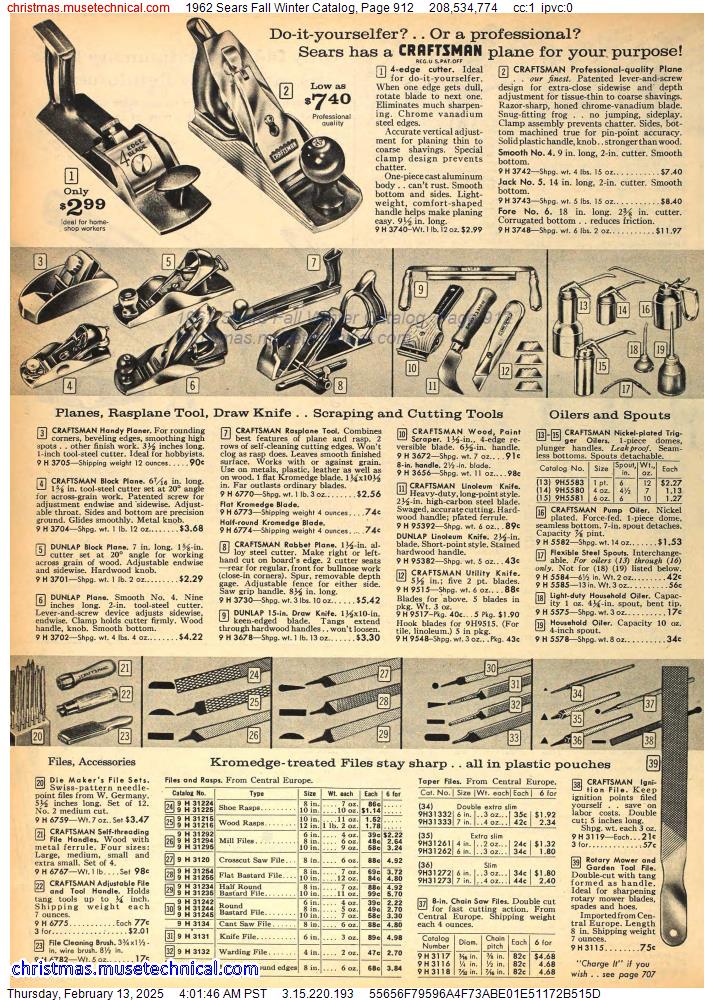 1962 Sears Fall Winter Catalog, Page 912