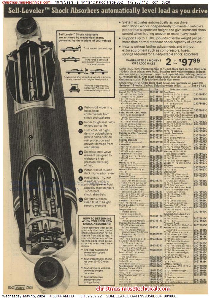 1979 Sears Fall Winter Catalog, Page 852