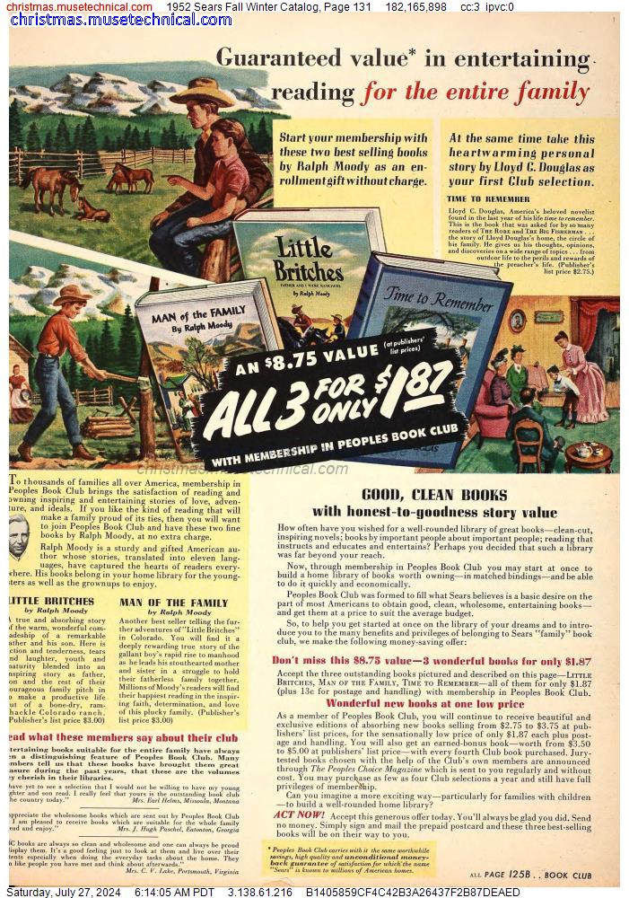 1952 Sears Fall Winter Catalog, Page 131