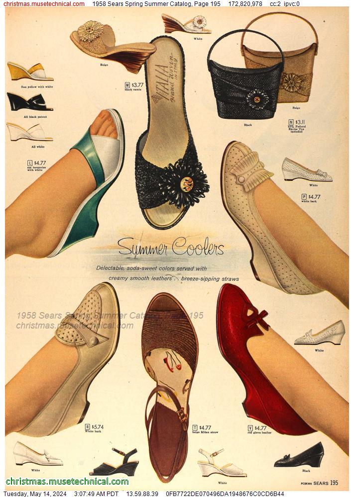 1958 Sears Spring Summer Catalog, Page 195