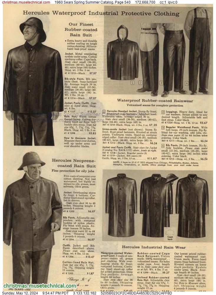 1960 Sears Spring Summer Catalog, Page 540