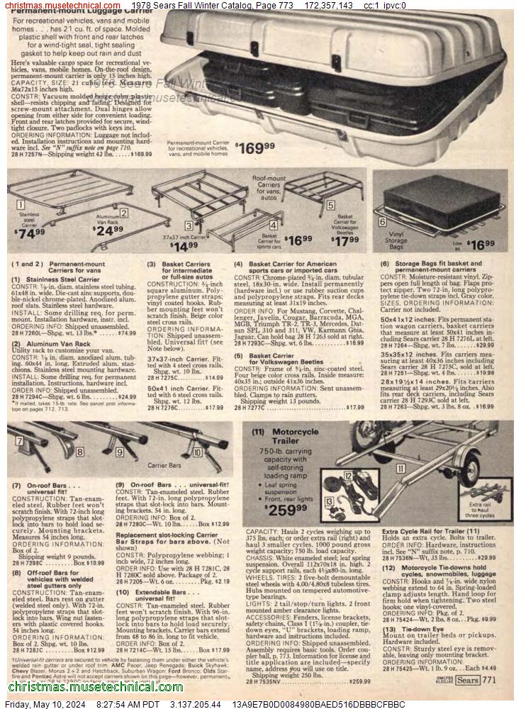 1978 Sears Fall Winter Catalog, Page 773