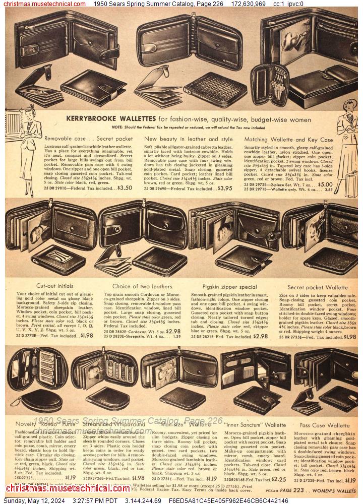 1950 Sears Spring Summer Catalog, Page 226