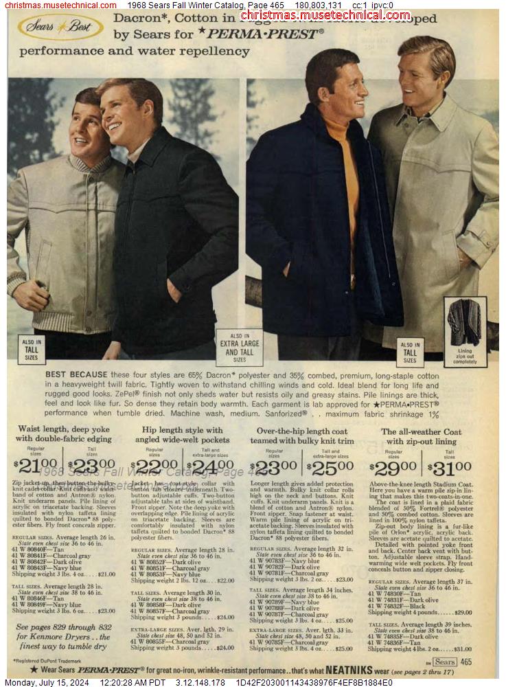 1968 Sears Fall Winter Catalog, Page 465