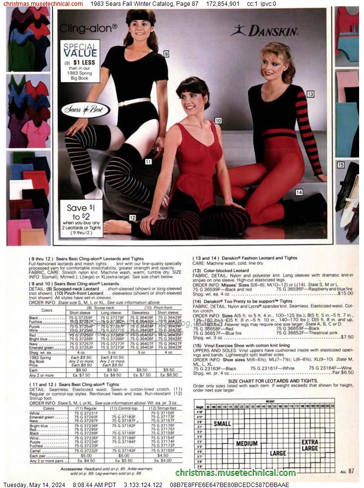 1983 Sears Fall Winter Catalog, Page 87