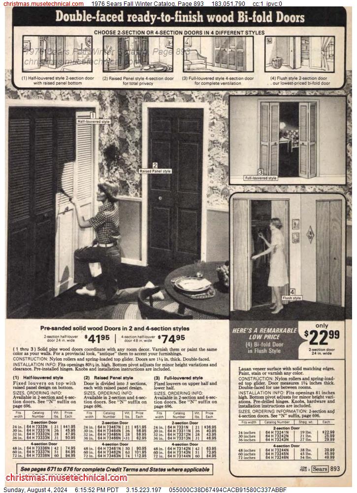 1976 Sears Fall Winter Catalog, Page 893