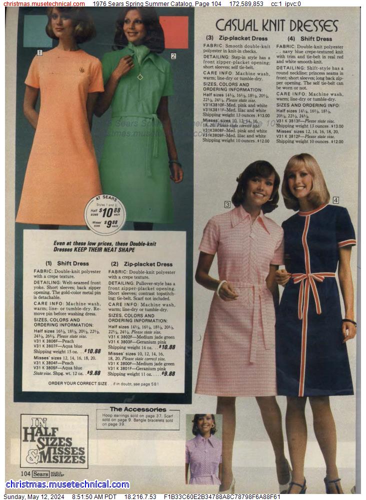 1976 Sears Spring Summer Catalog, Page 104
